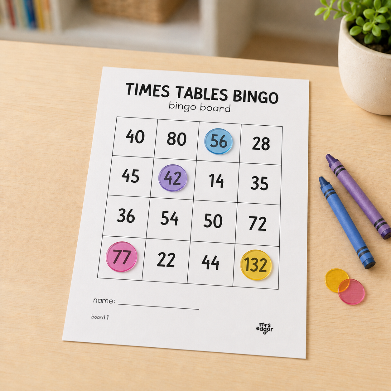 Times Tables Bingo Game | Multiplication Facts | Years 3–6 Maths