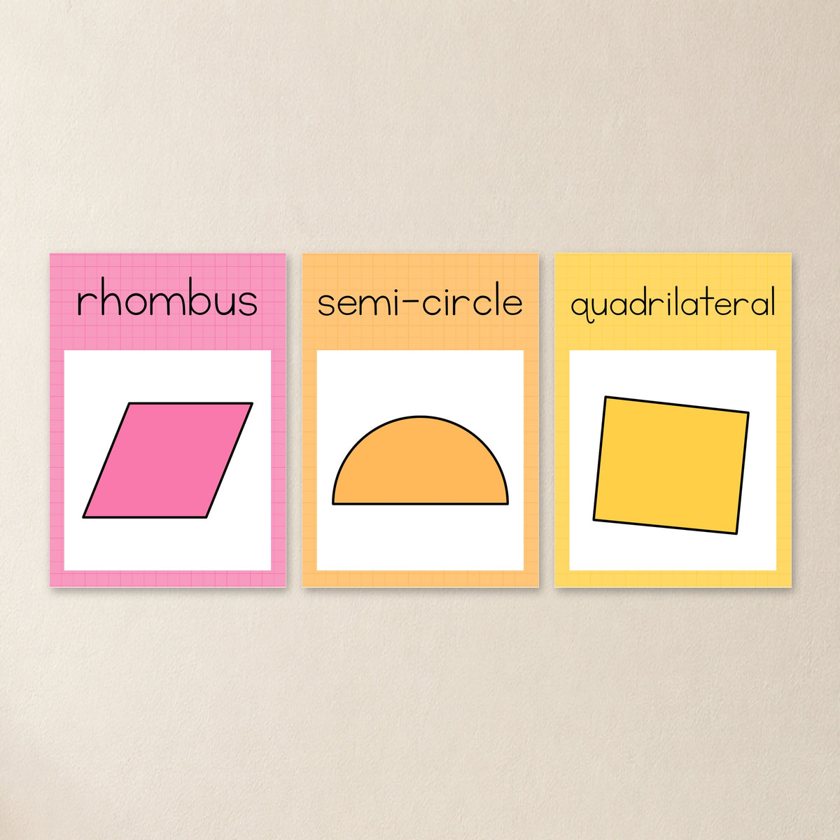 More 2D shape posters from the set, Bright colours