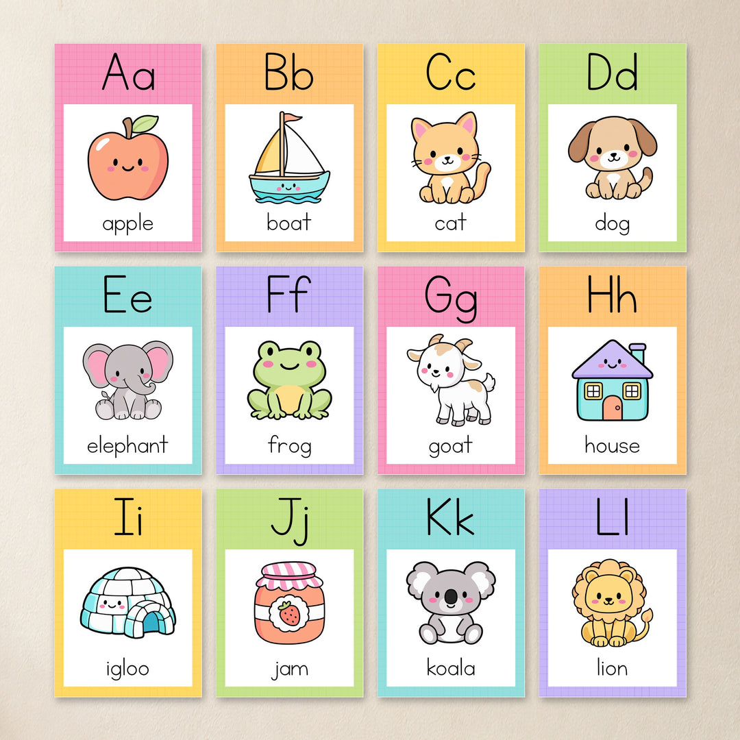 Alphabet Posters & Flashcards | Bright Classroom Decor | Mrs Edgar