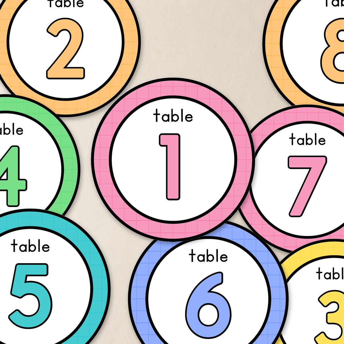 Bright ring table circles cut out