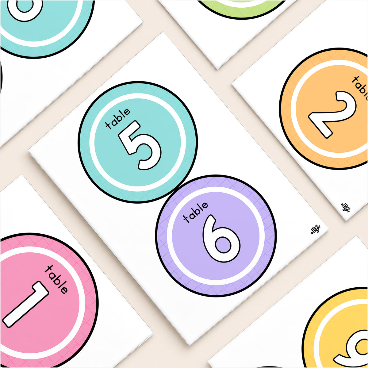Flat lay of solid table circles, Bright colours