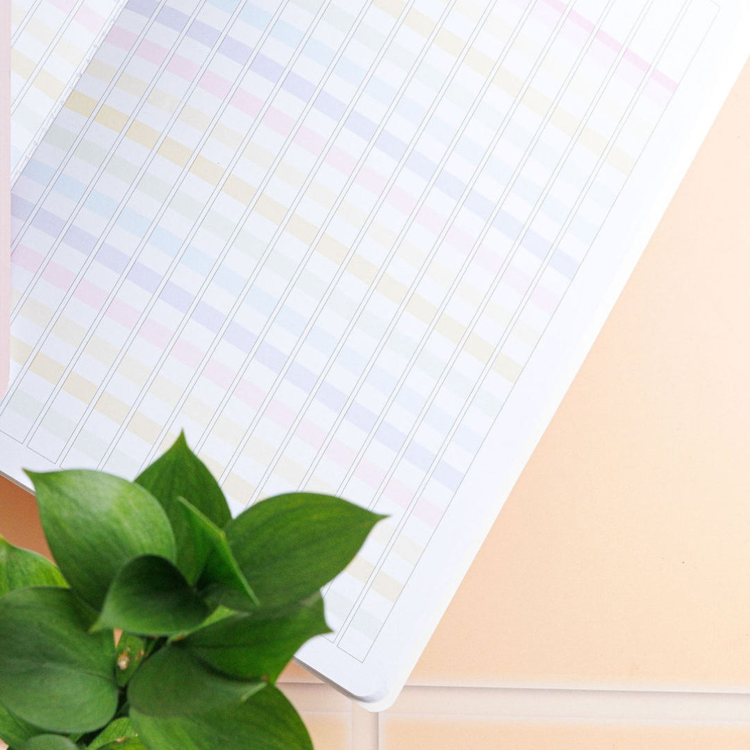 Internal view of the bright assessment journal, demonstrating its sleek design. 