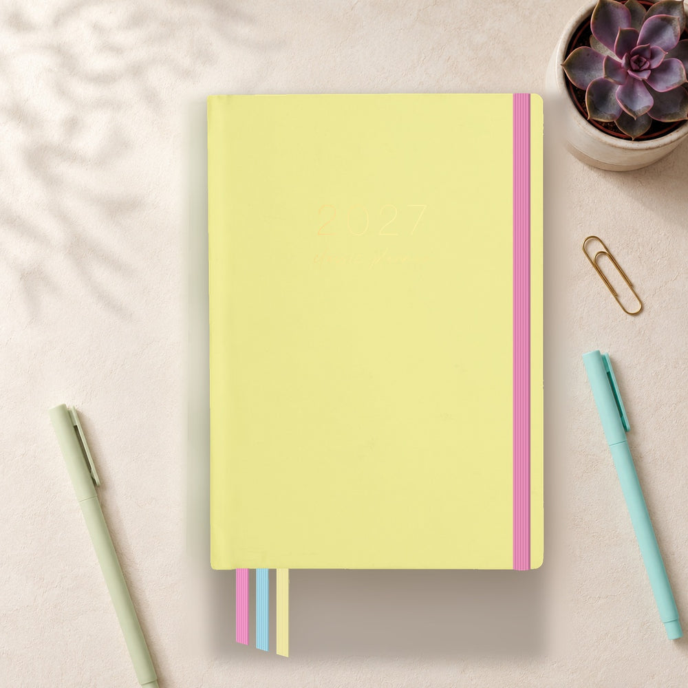 2027 Butter Classic Weekly Teacher Planner styled lifestyle scene