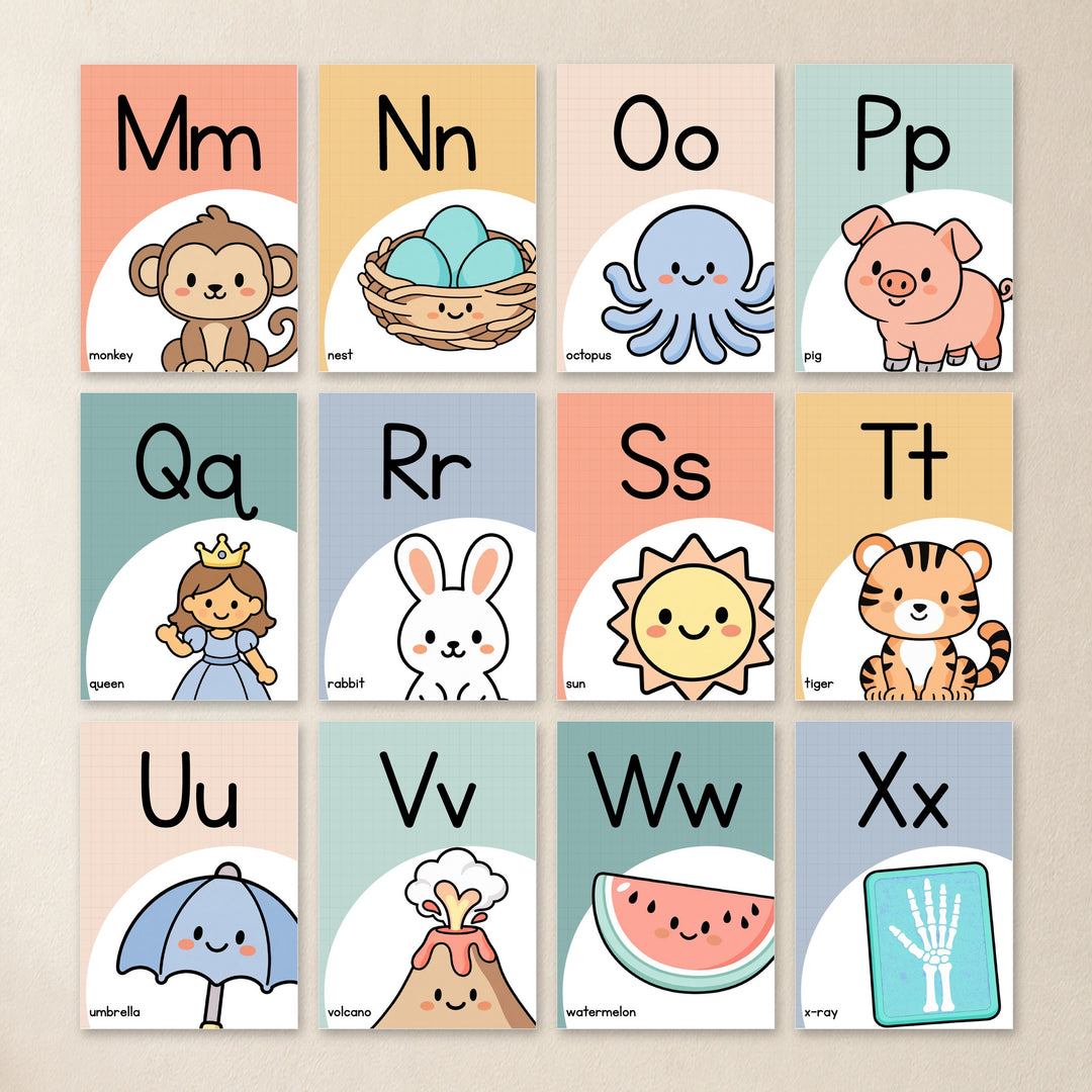 Alphabet Posters & Flashcards | Coastal Classroom Decor | Mrs Edgar