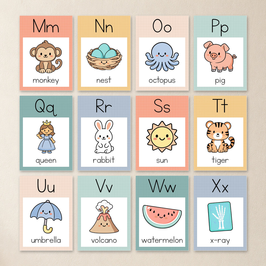Alphabet Posters & Flashcards | Coastal Classroom Decor | Mrs Edgar
