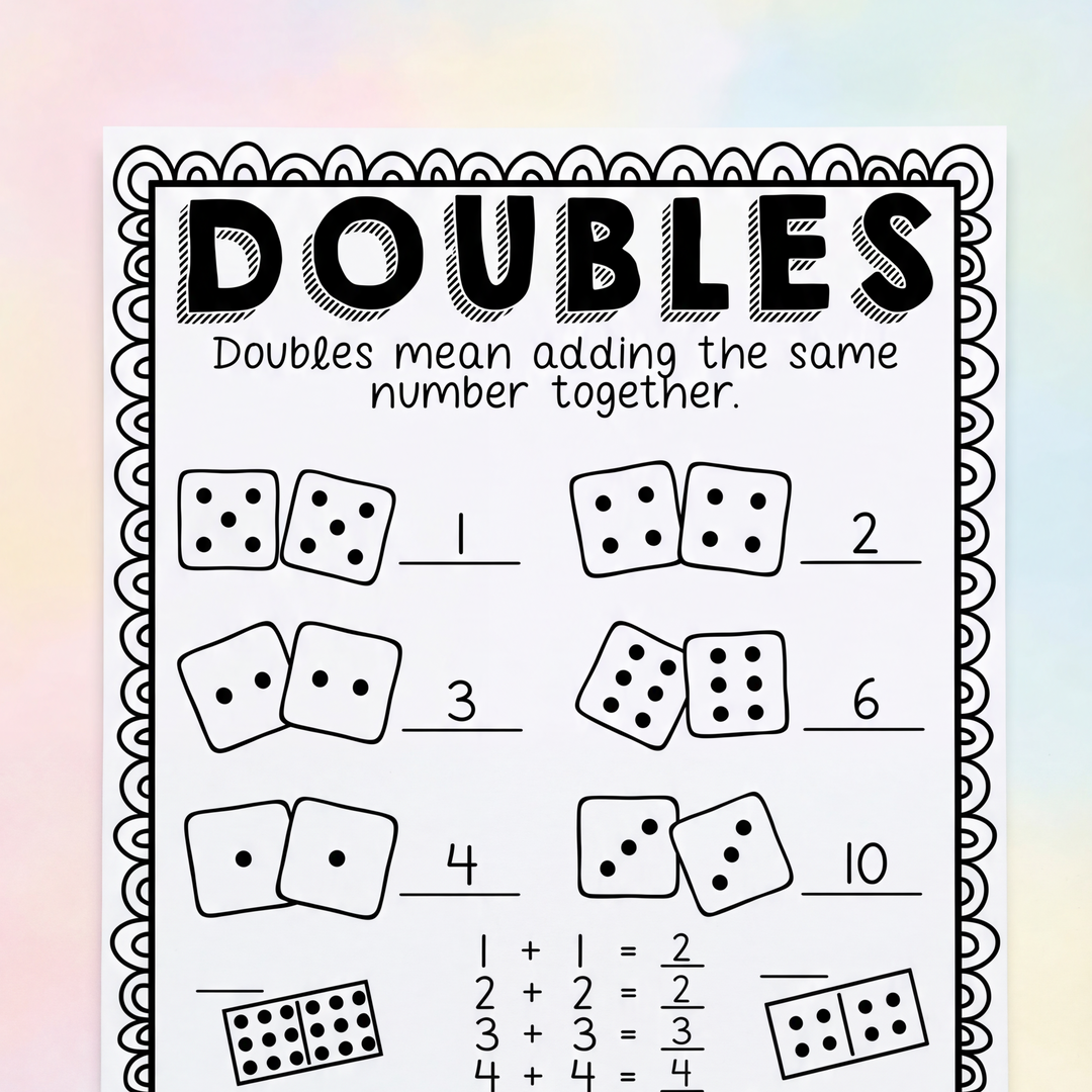 Doubles Worksheets Activity Pack – Mrs Edgar