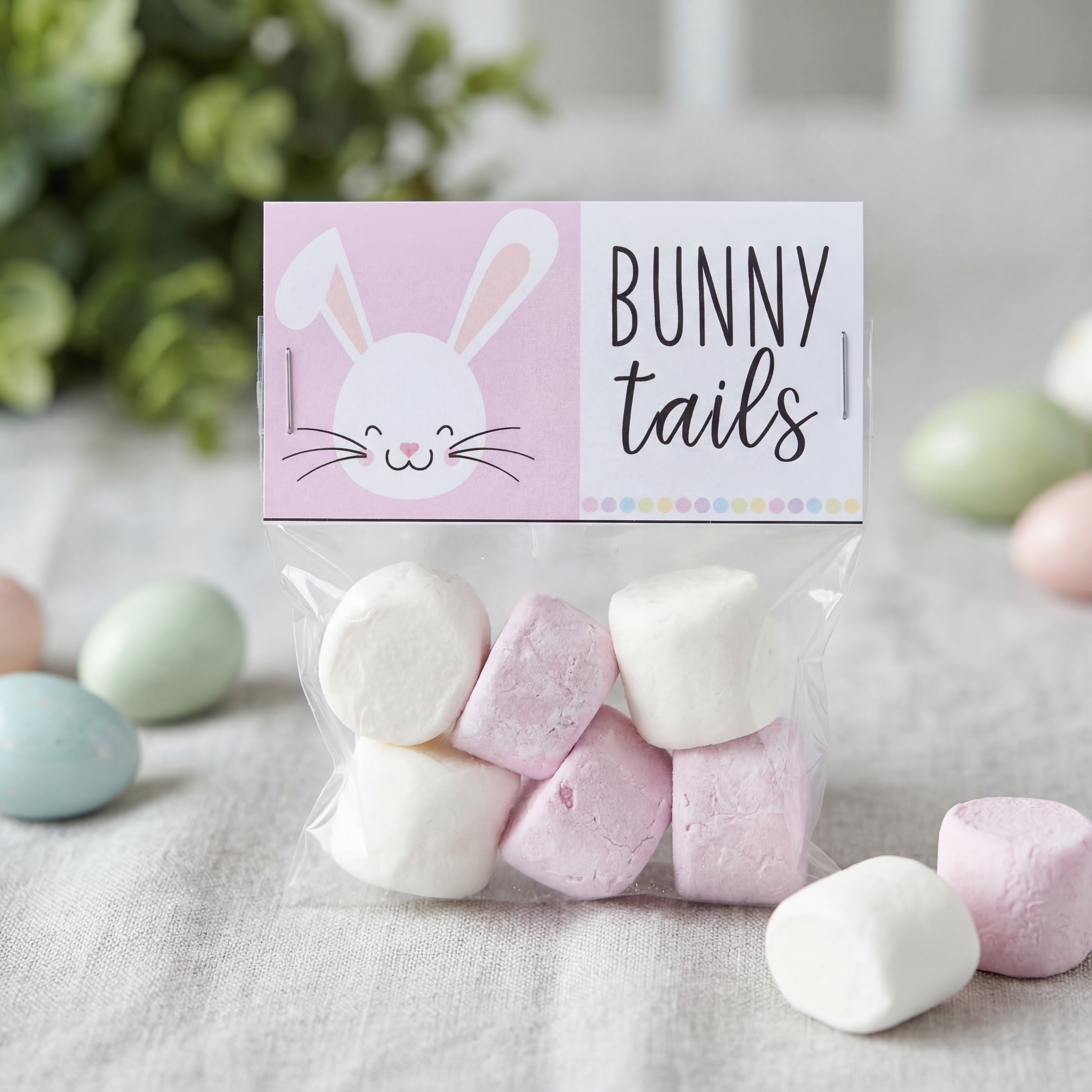 Easter Gift Tags for Students (and Colleagues) Bunny Tail Bag Toppers