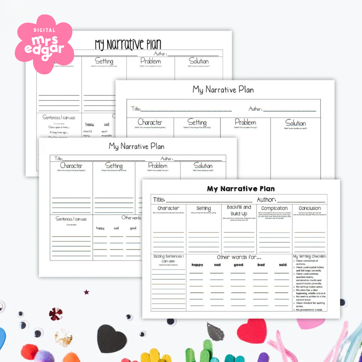 Narrative Writing Planning Templates – Mrs Edgar