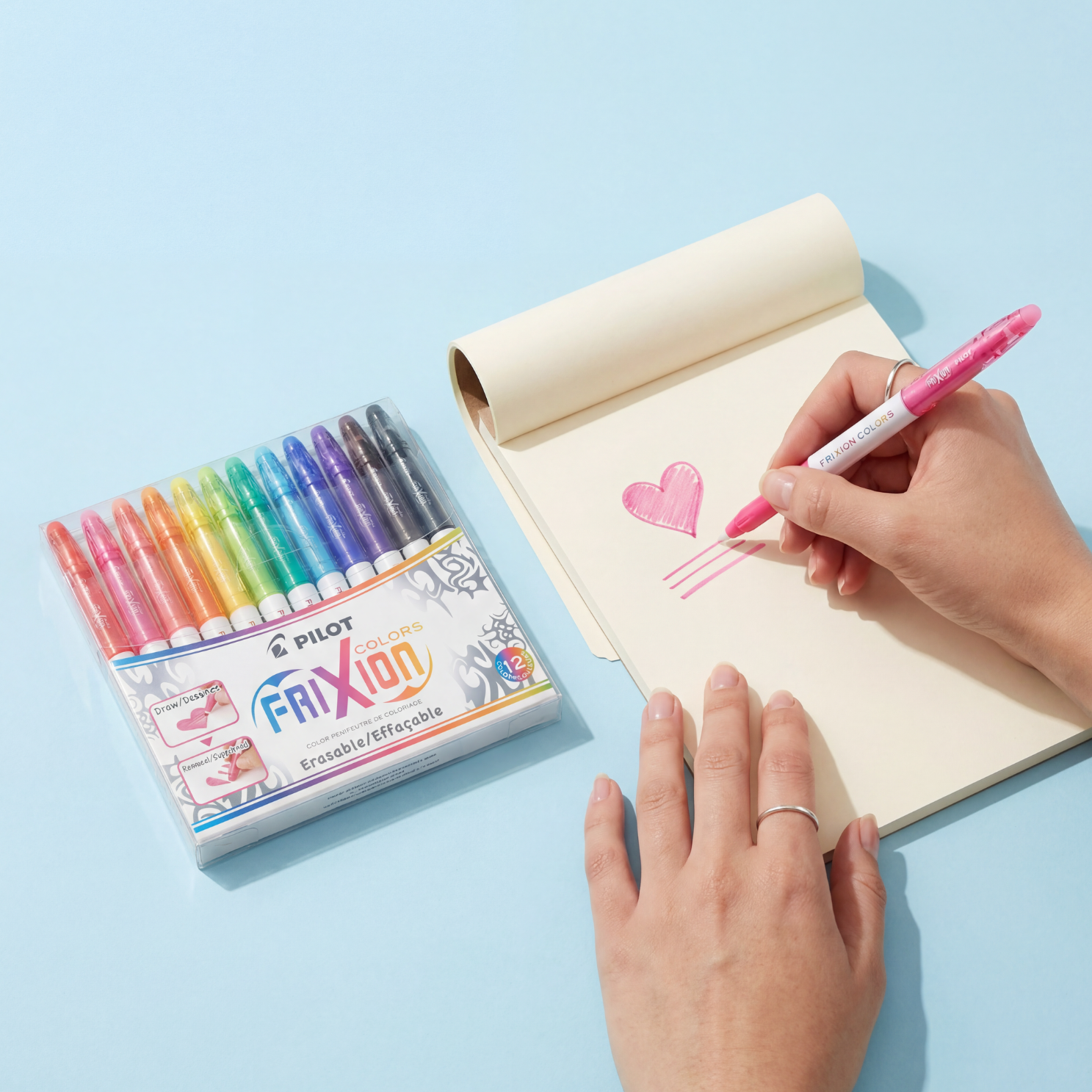 Teacher using erasable marker pen for drawing and classroom activities, colourful teacher pens ideal for learning, correcting mistakes and creative work