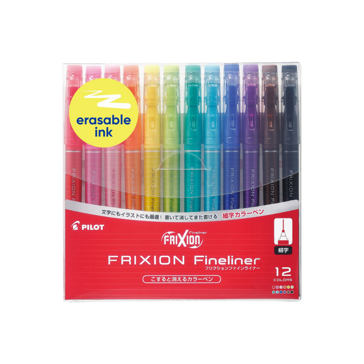 Erasable Pilot FriXion Fineliner Set 12