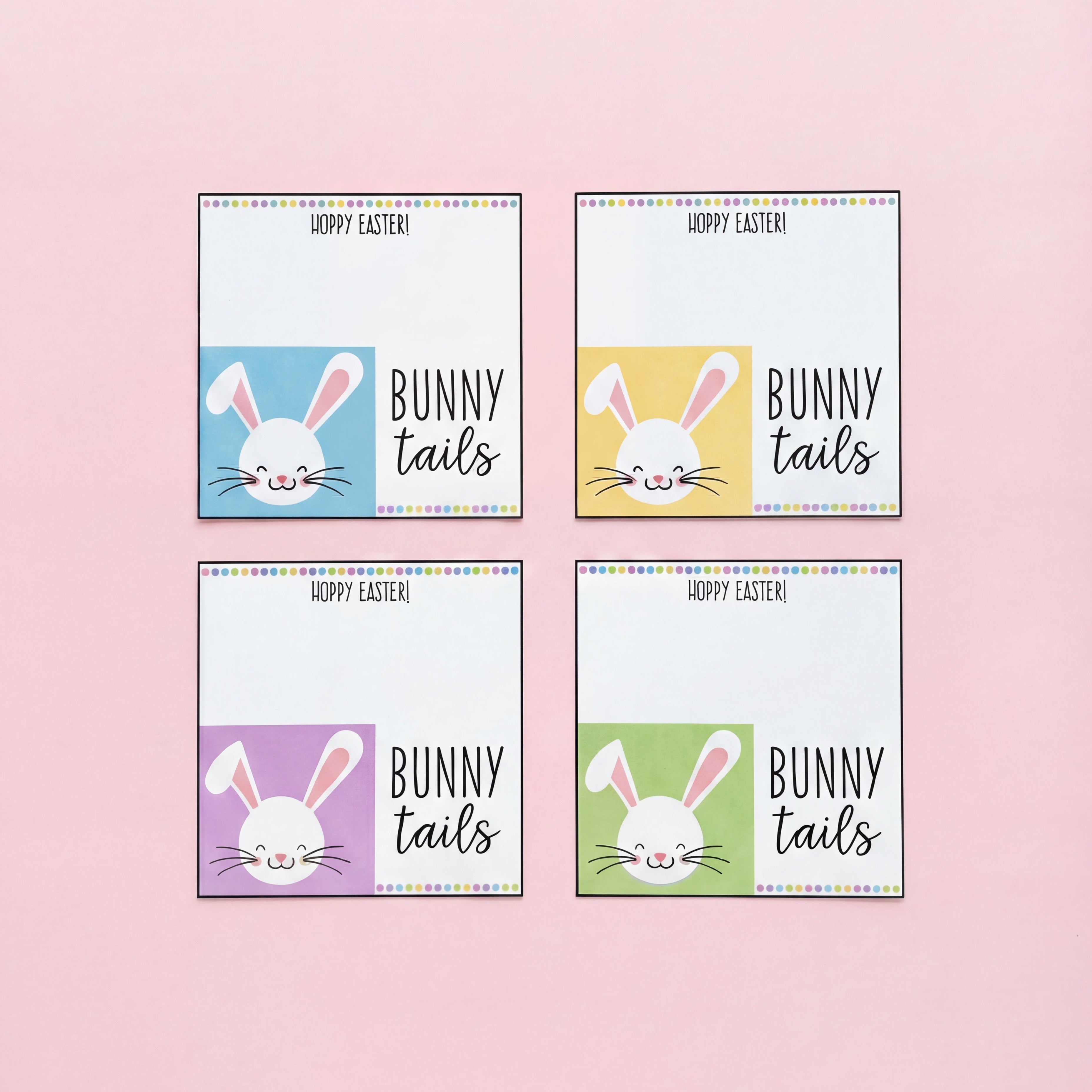 Easter Gift Tags for Students (and Colleagues) Bunny Tail Bag Toppers