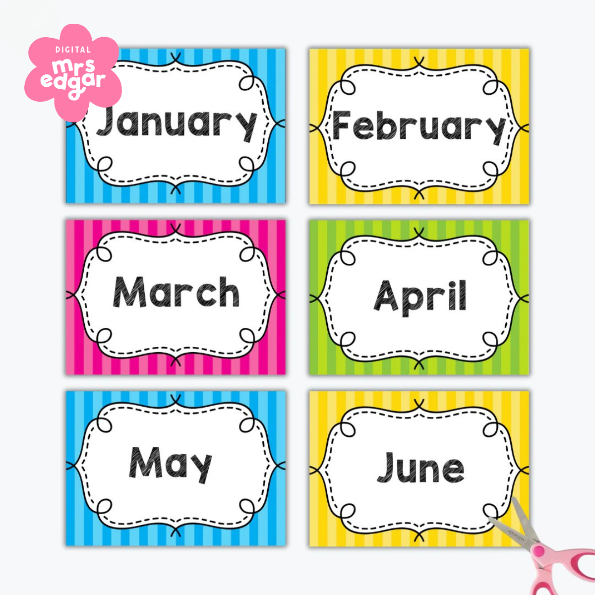 Classroom display posters illustrating Australian seasonal months, showing all months of the year with colourful visuals.