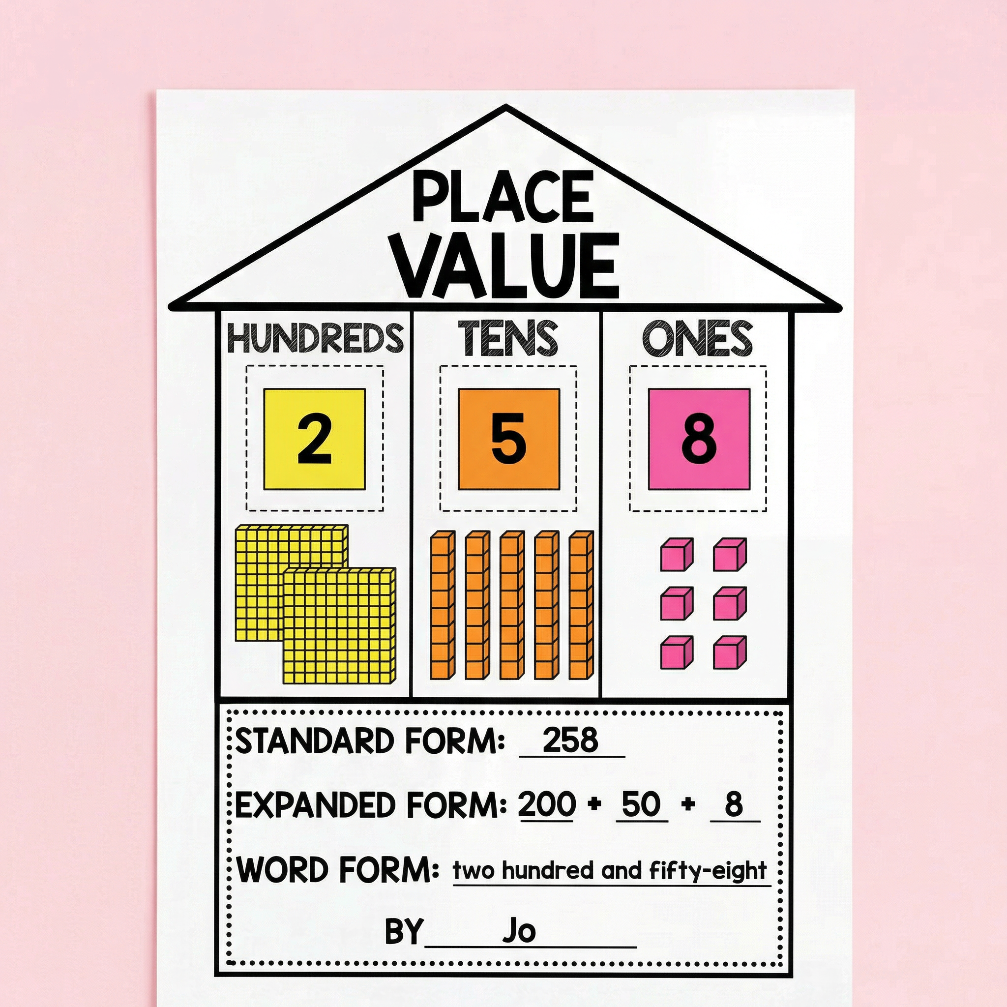 Place Value House Craftivity