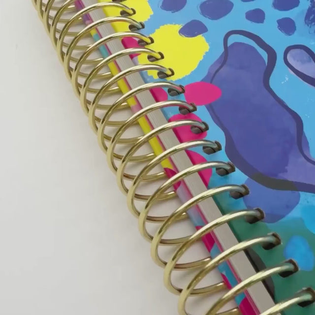 2027 bright coloured teacher planner, video showing the planner design