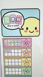 Printable days in school counter classroom display shown up close