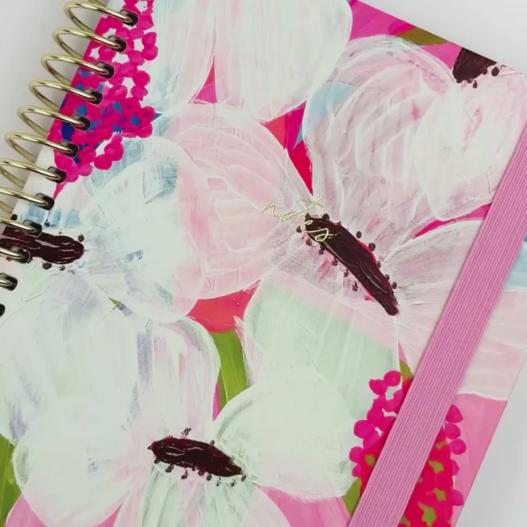 petals notebook being shown in a video with different camera angles 