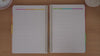 Daily teacher planner term overview pages shown in a flip-through