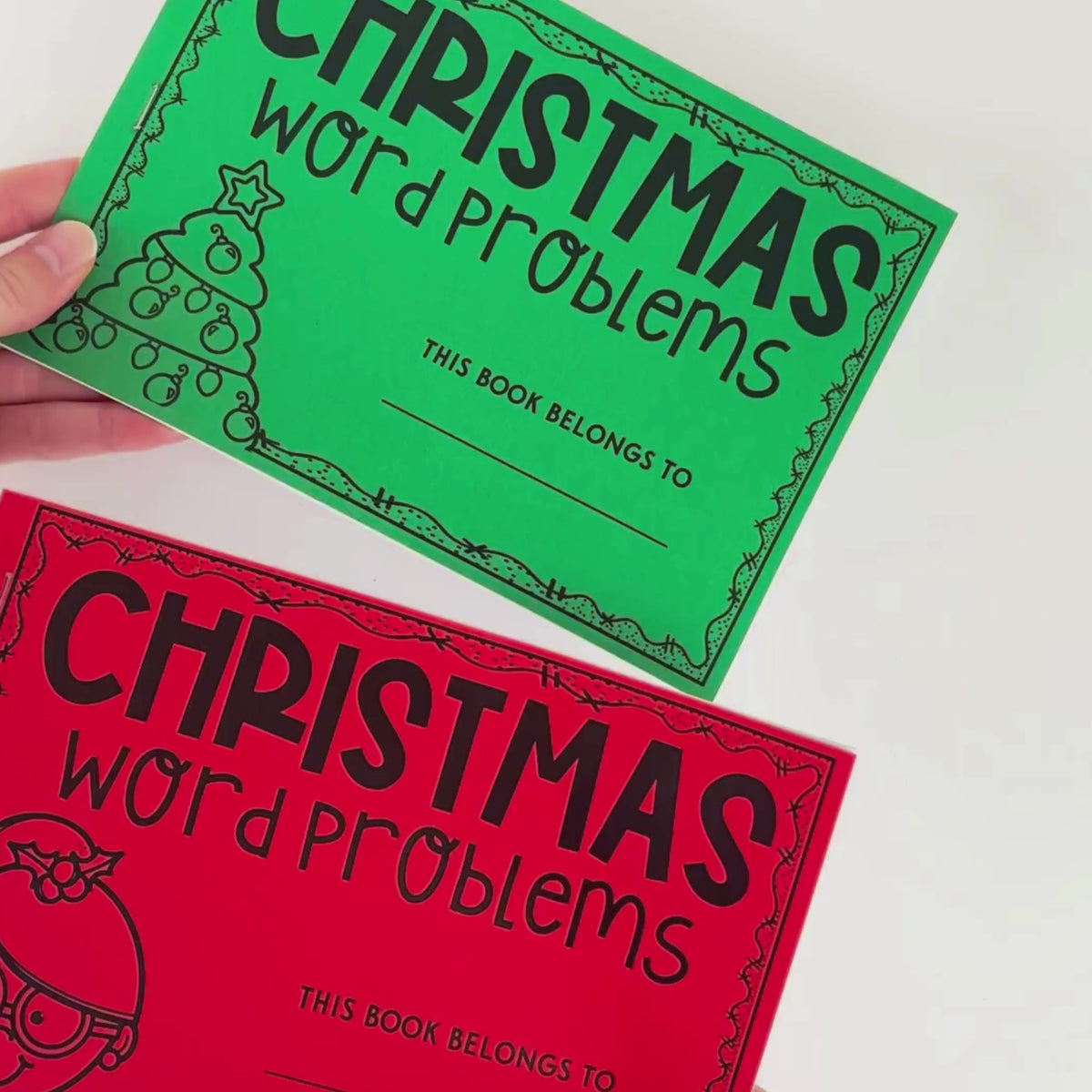 Flick-through video of the 25 Christmas Word Problems Year 2 pack.