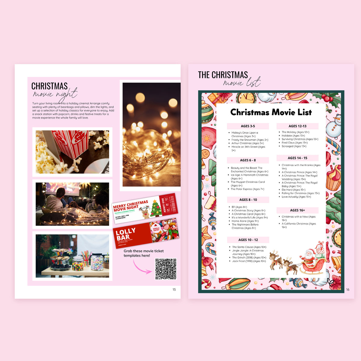 Christmas movie night guide and age-by-age Christmas movie list from the Ultimate Christmas Handbook