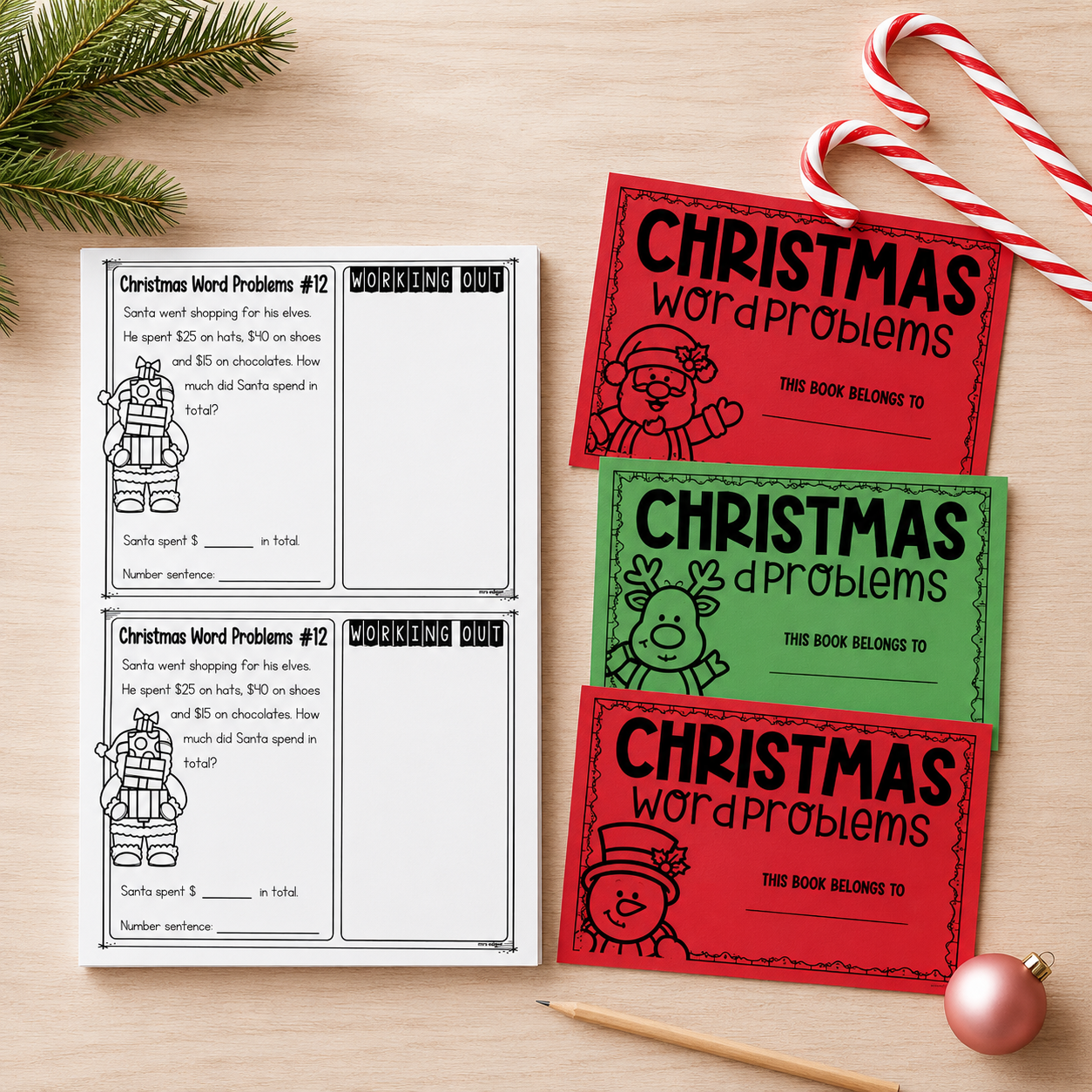 25 Christmas Word Problems Year 3